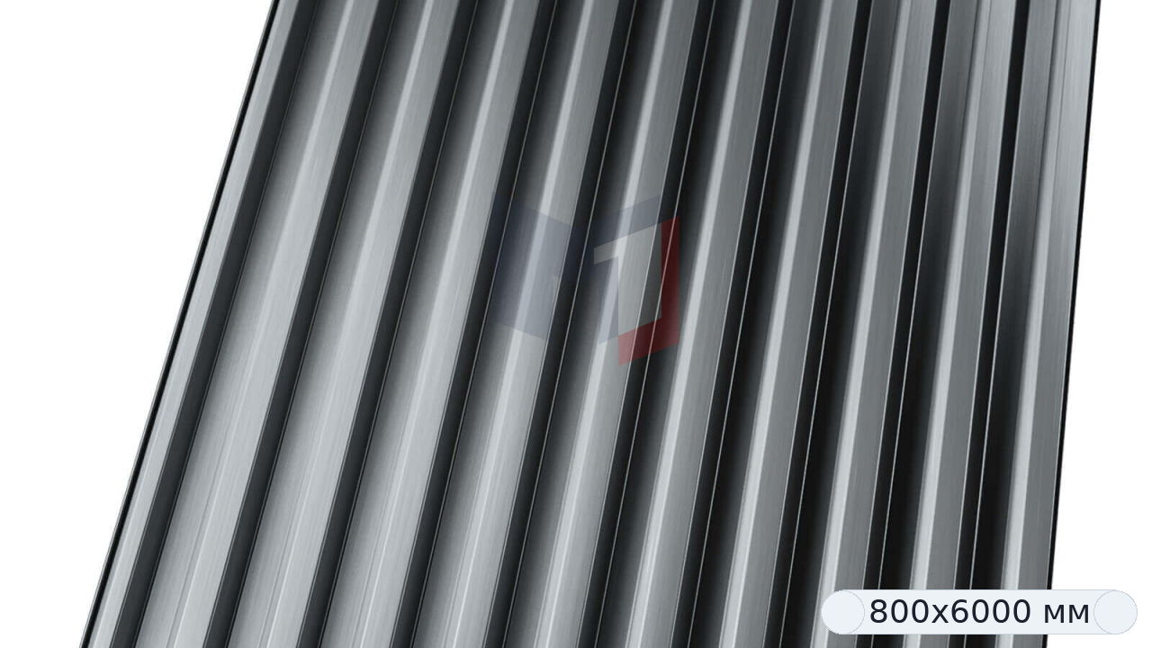Профнастил Н75 оцинкованный 800х6000х0,65 мм